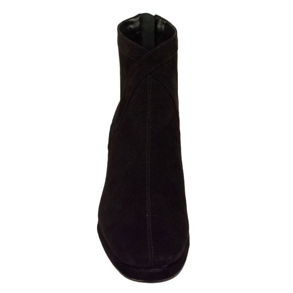 Women's Sarette Suede Heel Ankle Boots Bootie Black 8M - Picture 2 of 5